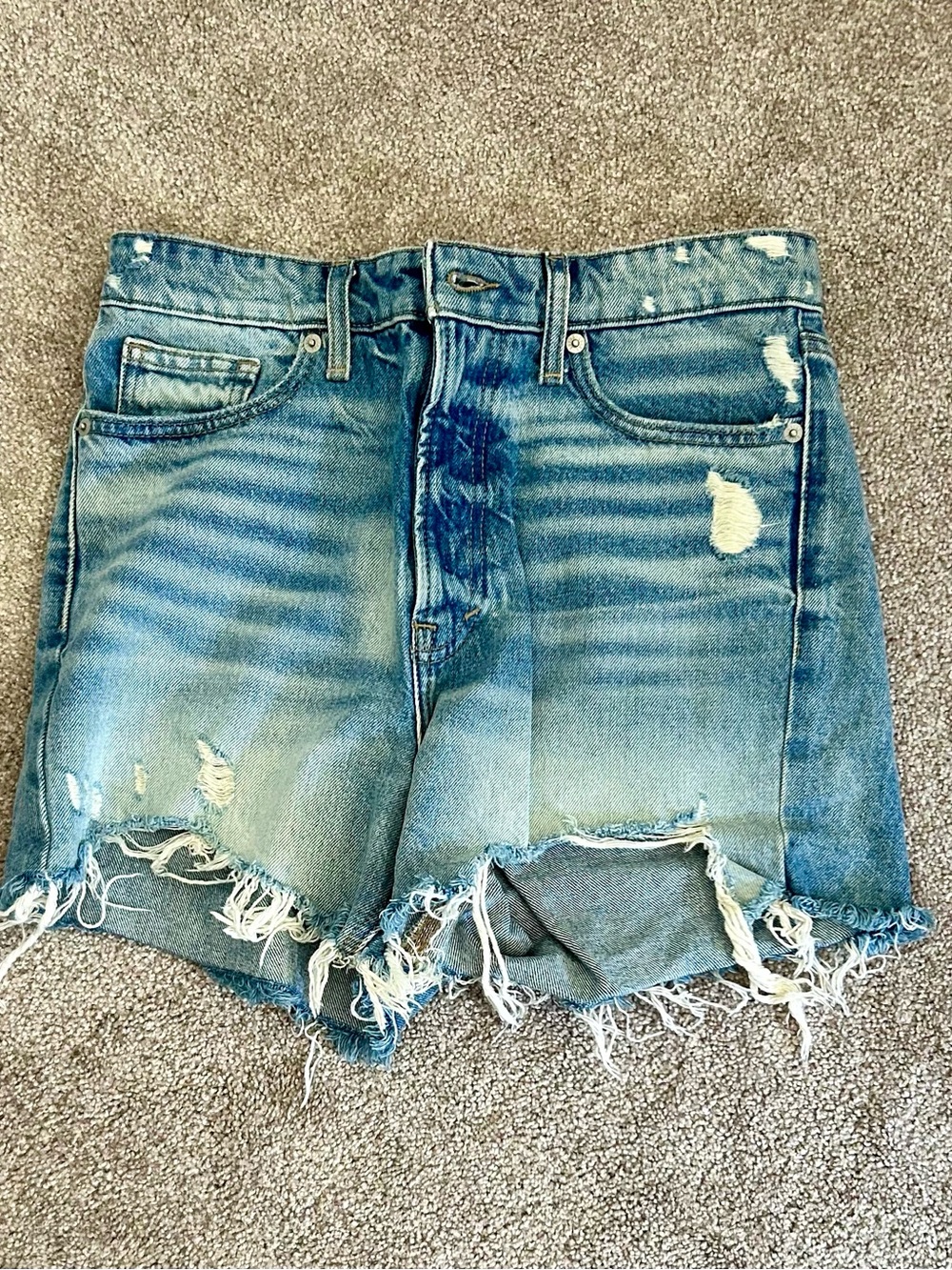 Lucky Brand Light Blue Distressed Cutoff Denim Shorts